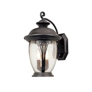 Westchester 19.5 in. Bronze 3-Light Outdoor Line Voltage Wall Sconce with No Bulb Included
