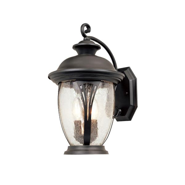 Designers Fountain Westchester 19.5 in. Bronze 3-Light Outdoor Line Voltage Wall Sconce with No Bulb Included