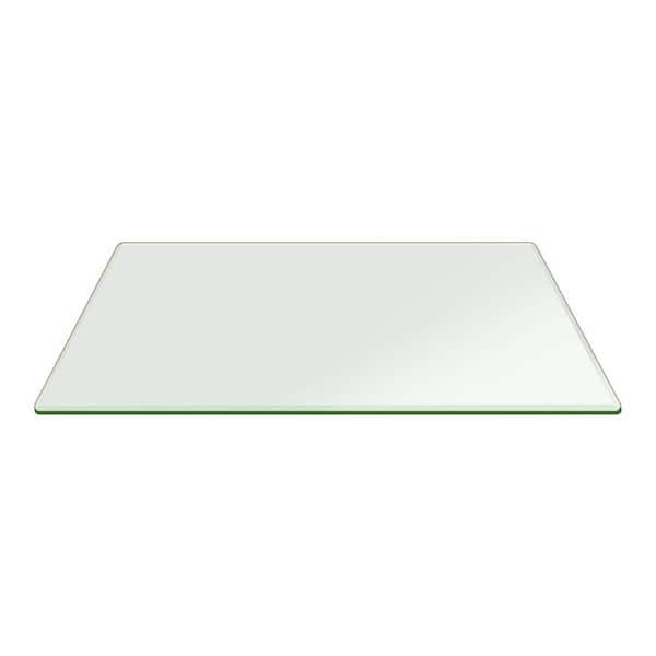 Fab Glass and Mirror 18 in. x 54 in. Clear Rectangle Glass Table Top, 1/2 in. Thick, Beveled Edge Polished Tempered Radius Corners