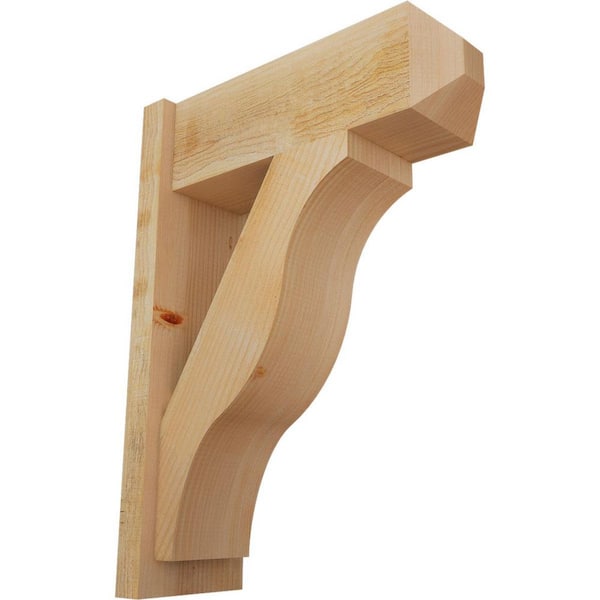 Ekena Millwork 8 in. x 30 in. x 22 in. Fuston Craftsman Rough Sawn Douglas Fir Outlooker