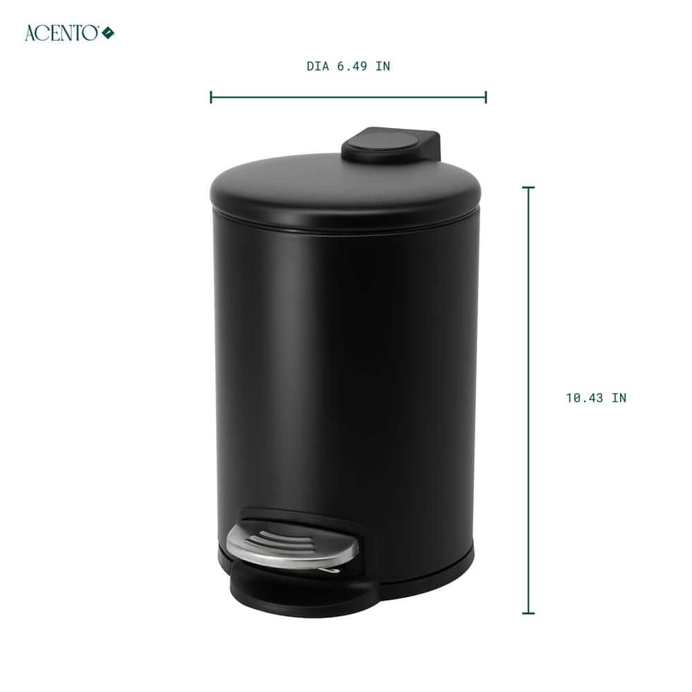 Matte Black Stainless Steel Round Pedal Trash Can