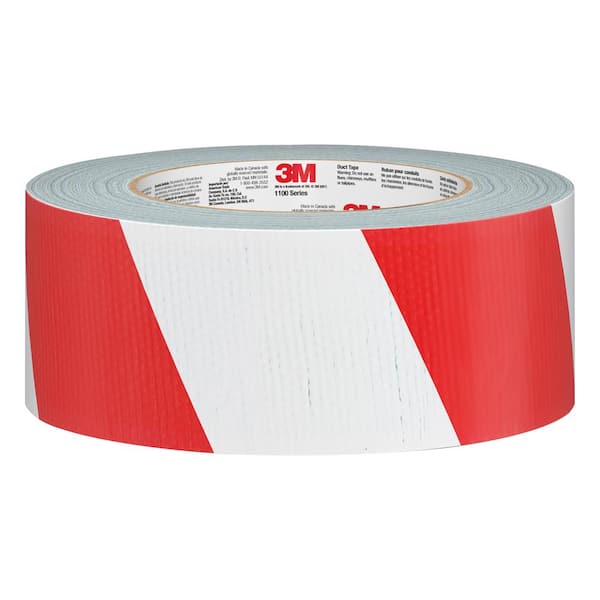 3M 767 Striped Vinyl Tape, 2 x 36 yds, Red & White