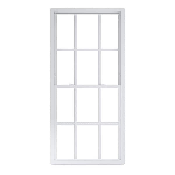 American Craftsman 36 in. x 74 in. 50 Series White Double Hung Low-E Argon SC Glass Vinyl Replacement Window with Grids, Screen Incl
