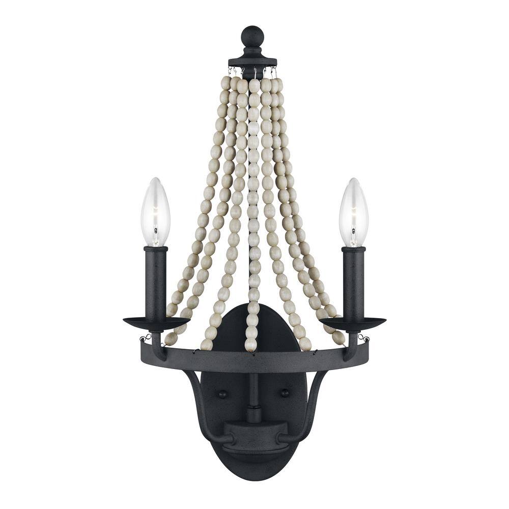 Sean Lavin Nori 2-Light Sconce in Dark Weathered Zinc & Driftwood Grey