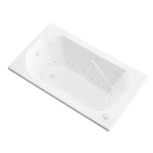 Onyx 59.75 in. Rectangular Drop-in Air Bath Tub in White