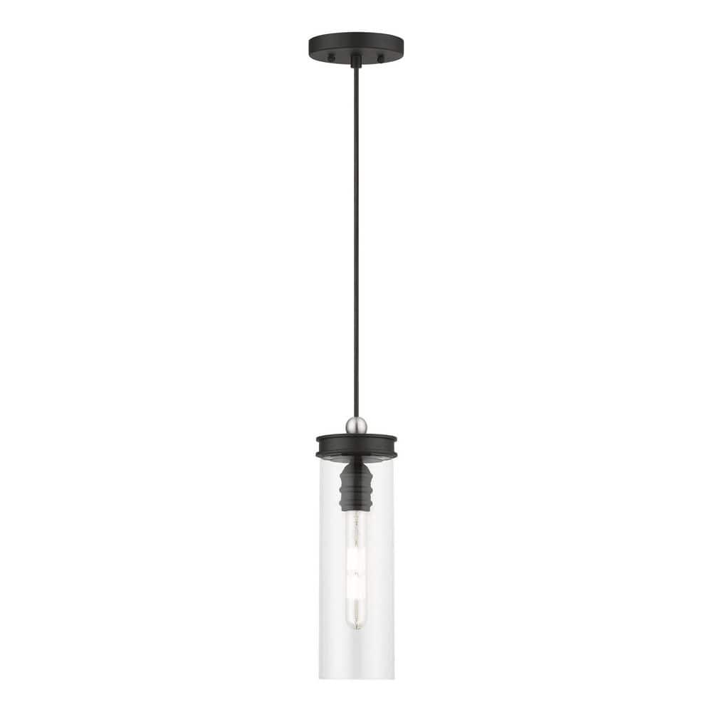 Brenford 1-Light Black Mini Glass Pendant with Clear Glass Shade price history on PriceWatchPro