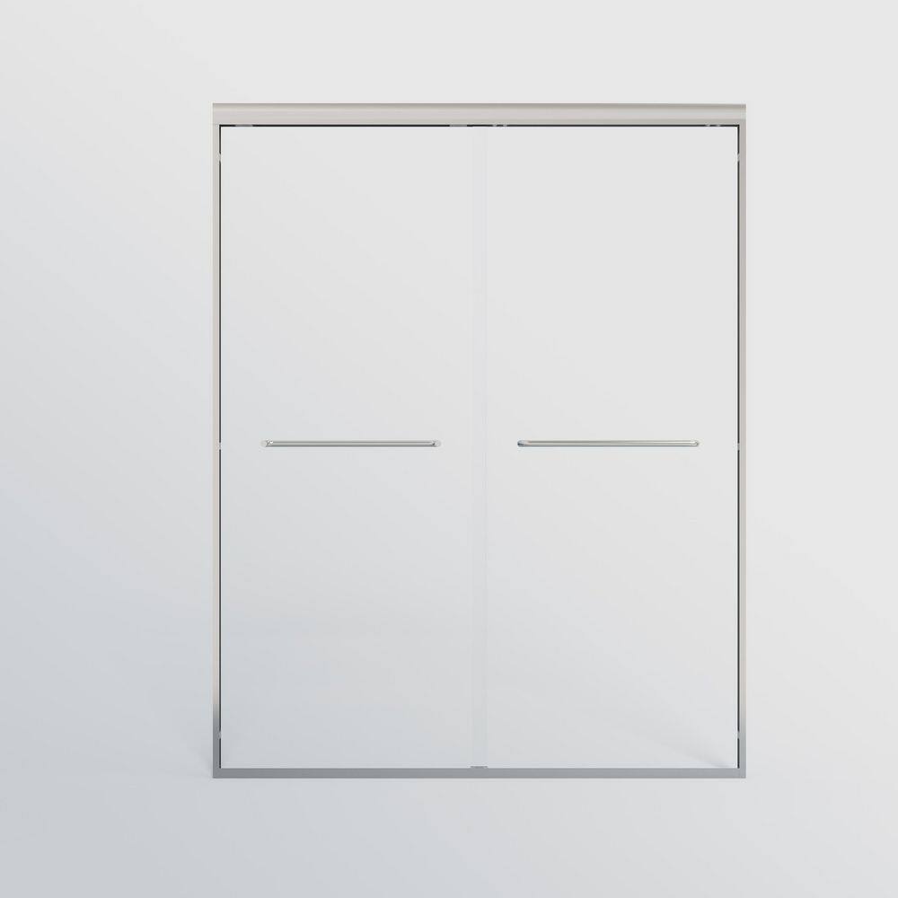55-60 in. W x 76 in. H Semi-frameless Double Sliding Shower Door in Chrome with 1/4 in. Tempered Glass price history on PriceWatchPro