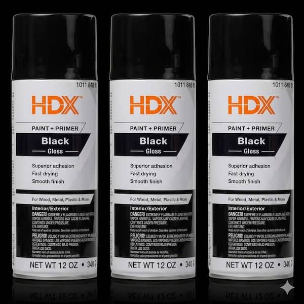 12 oz. Paint and Primer Gloss Black Spray Paint