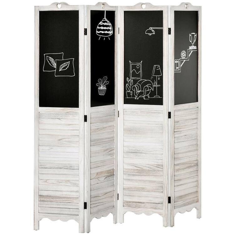 4Panel Folding Room Divider with Blackboard Home Depot