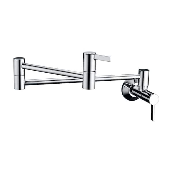 LUXIER Contemporary 2-Handle Wall-Mounted Pot Filler in Chrome