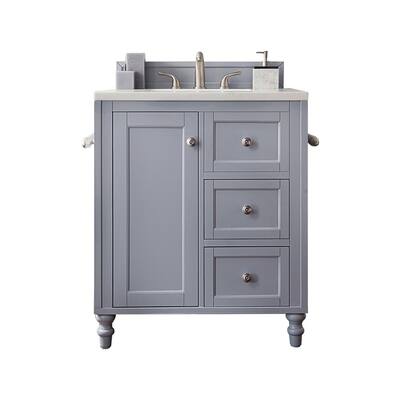 James Martin Vanities 86 in. W Double Bath Vanity in Silver Gray with ...