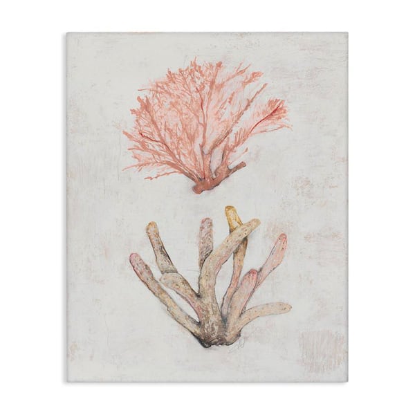 Stupell Industries Peach Coral Pieces by Filippo Ioco Unframed Coastal Graphic Art Print 20 in. x 16 in.