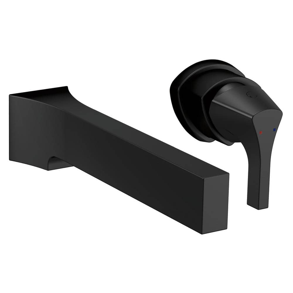 Sleek Modern Wall-Mounted Matte Black Bathroom Faucet