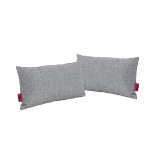 Coronado Grey Solid Rectangle Outdoor Patio Throw Pillow (2-Pack)