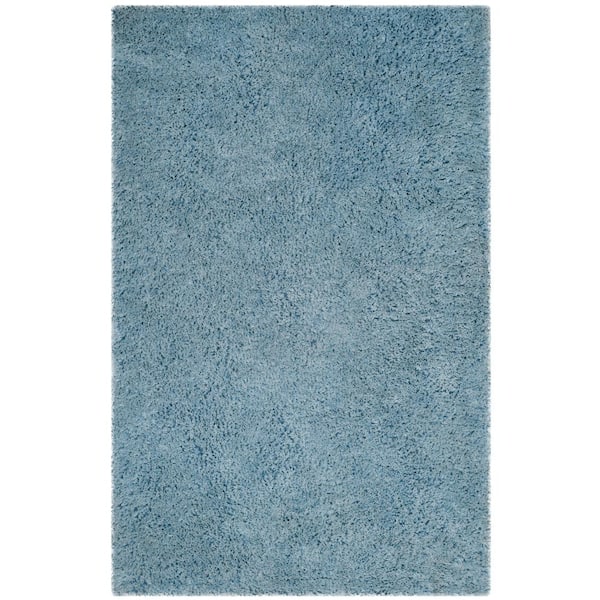 SAFAVIEH Florence Shag Light Blue 8 ft. x 10 ft. Solid Area Rug