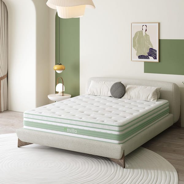 Novilla King Medium Gel Memory Foam Hybrid Mattress 12 in. Bed-in-a-Box Mattress