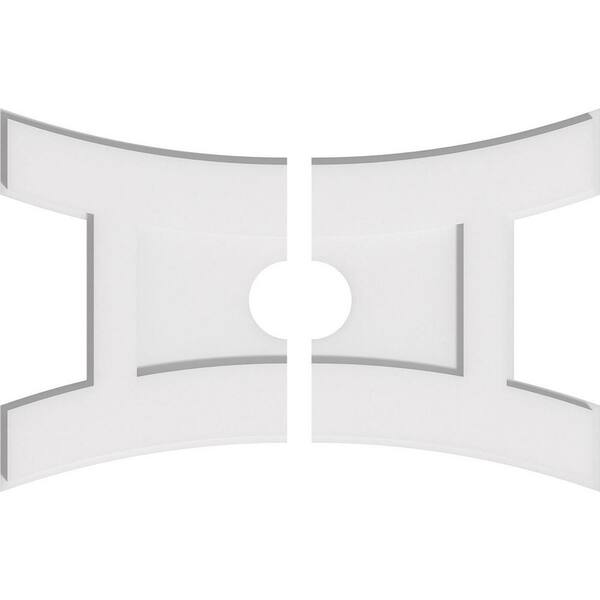 Ekena Millwork 22 in. x 14.62 in. x 1 in. Haven Architectural Grade PVC Contemporary Ceiling Medallion (2-Piece)