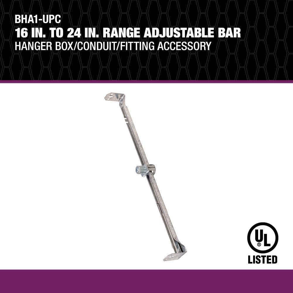 Adjustable Zinc-Coated Steel Bar Hanger 16-24 Inch