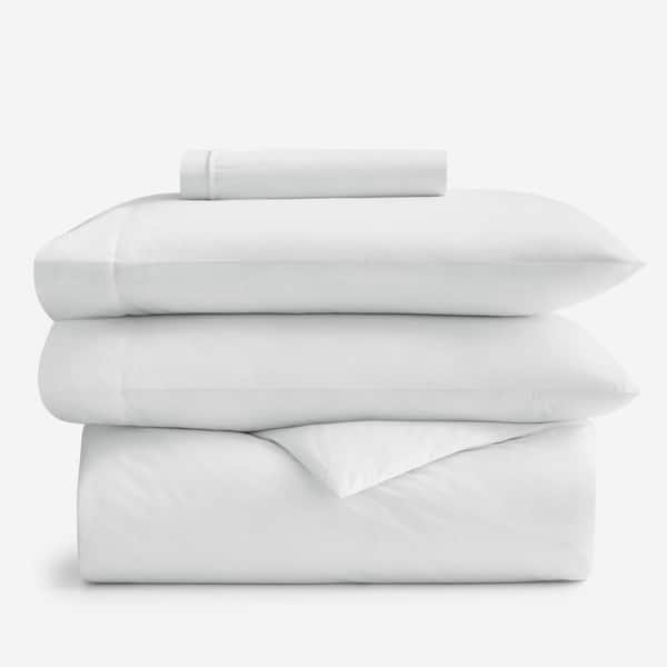 Company Cotton White Cotton Percale King Duvet Cover & Sheet Bundle