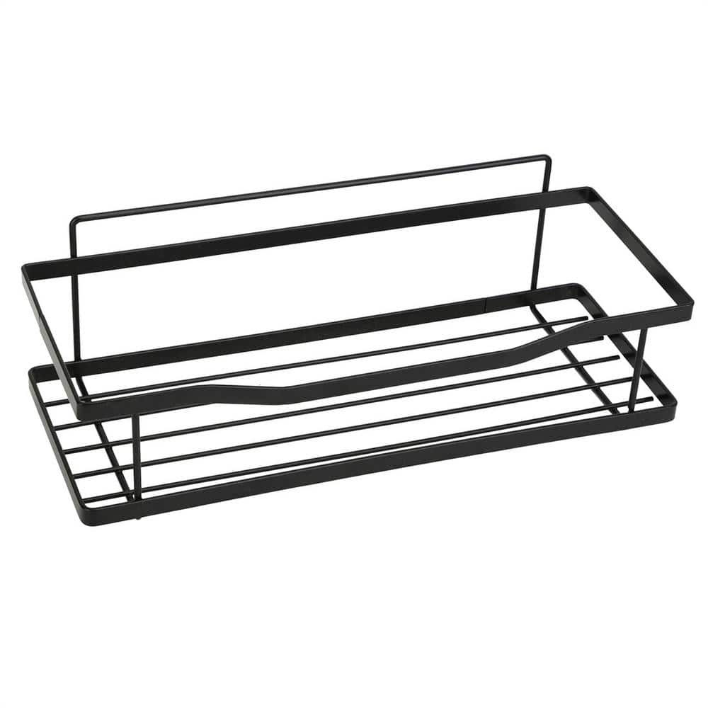 2-Tier Shower Caddy Shelf Holder Bathroom Kitchen Storage Rack in Black