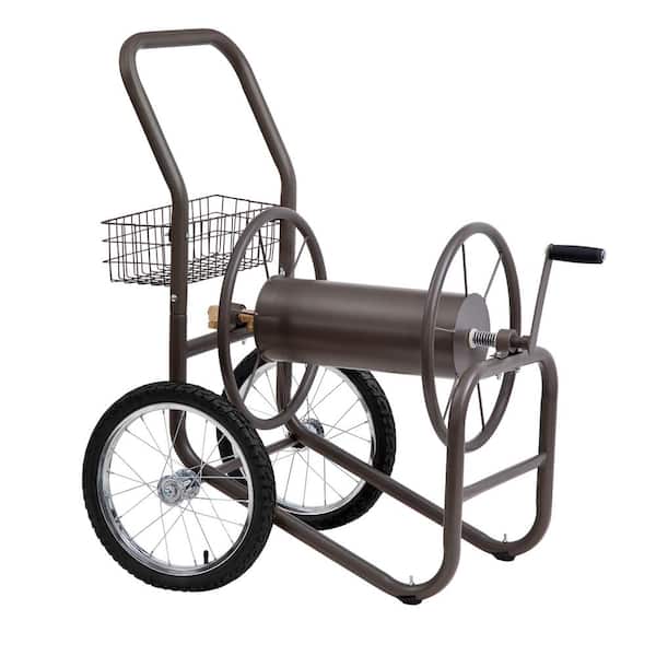 Garden Hose Reel Cart with Wheels, Holds 300-Feet of 5/8-Inch Hose