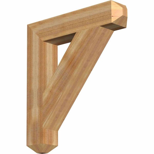 Ekena Millwork 6 in. x 36 in. x 32 in. Western Red Cedar Traditional Craftsman Rough Sawn Bracket