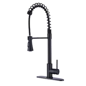Single Handle Pull Down Sprayer Kitchen Faucet with High Arc Kitchen Faucet in Matte Black