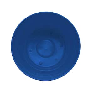 14 in. Classic Blue Saturn Plastic Planter with Saucer