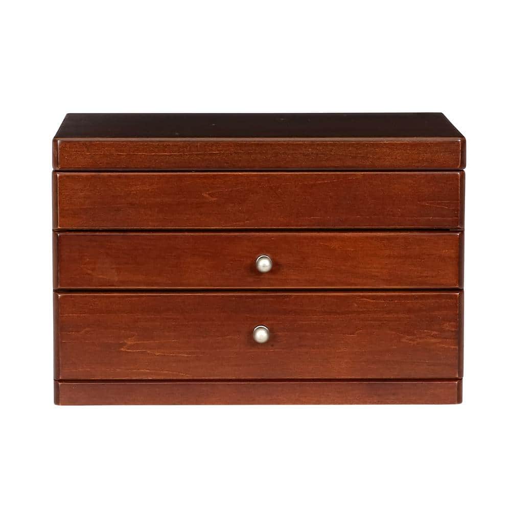 Brisbane Walnut Wooden Jewelry Box with Suede Lining