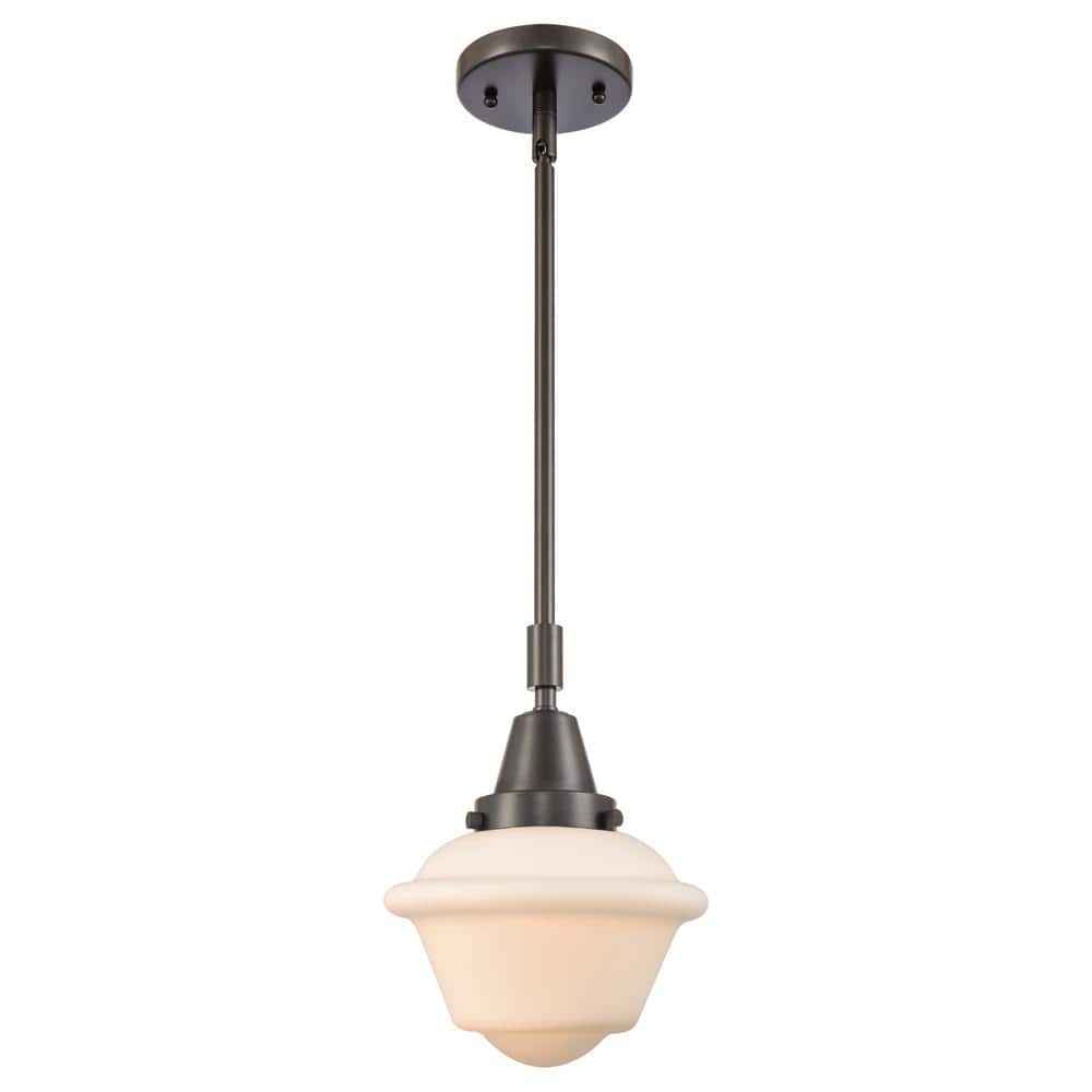 Oxford 100-Watt 1-Light Oil Rubbed Bronze Standard Mini Pendant Light with Painted Glass Shade, No Bulbs Included price history on PriceWatchPro