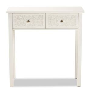 Lambert 31.5 in. White Rectangle Wood Console Table