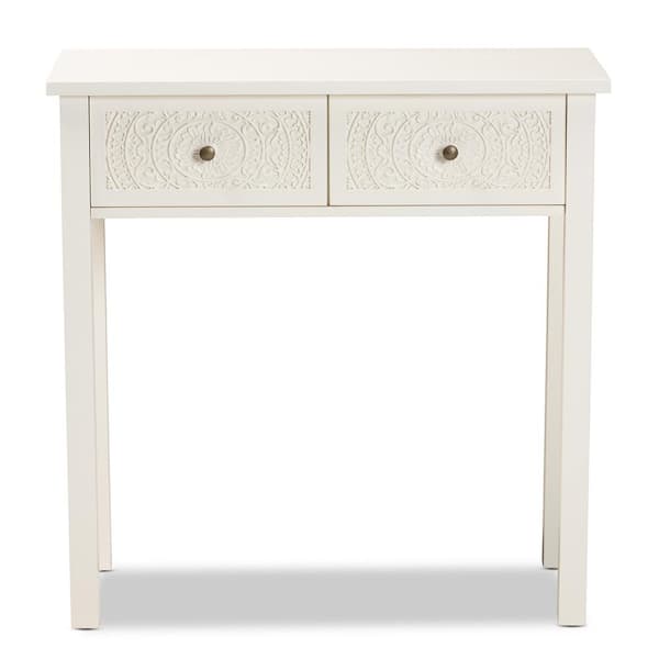 Baxton Studio Lambert 31.5 in. White Rectangle Wood Console Table