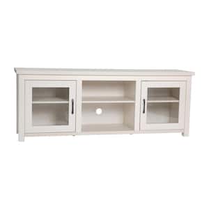 65 in. White Wash Entertainment Center Drawer Fits Up to 70 in.
