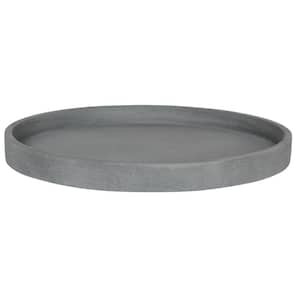 Extra-Small 13 in. Dia Gray Fiberstone Indoor Outdoor Round Saucer for Planter