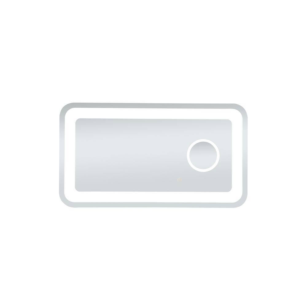 Timeless Home 36 in. W x 20 in. H Modern Rectangular Metal Framed Magnifyin
