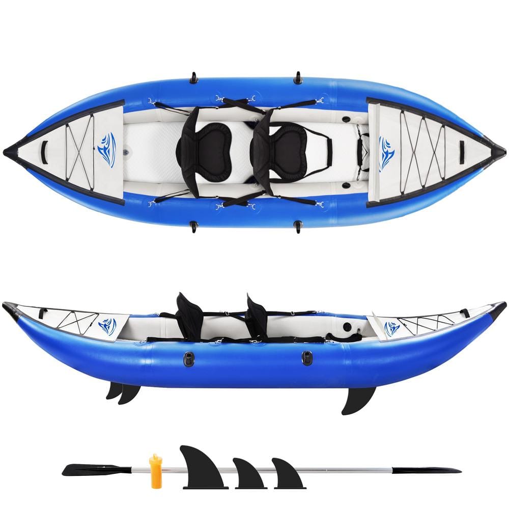 Belønning Artifact Distrahere Afoxsos 12 ft. Blue Inflatable Kayak Set with Paddle and Air Pump, Portable  Recreational Touring Foldable Tandem 2-Person Kayak HDDB1461 - The Home  Depot