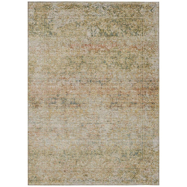 Chantille Machine Washable Indoor/Outdoor Abstract ACN2103 Gold 10 ft. x 14 ft. Area Rug