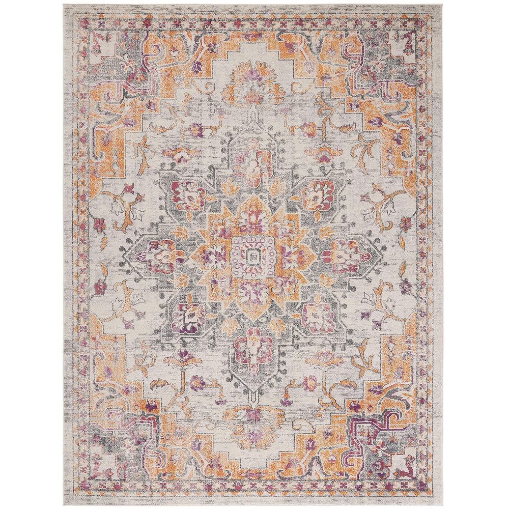 Beige 8 ft. x 10 ft. Oriental Indoor Polypropylene Area Rug