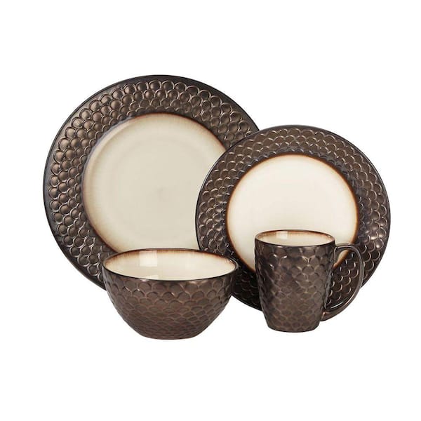 Cuisinart Anais Collection 16-Piece Dinnerware Set in Brown