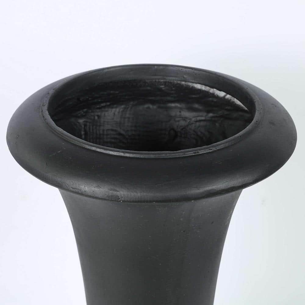 Elegant 25" Matte Black MgO Slim Urn Planter for Outdoor Elegance