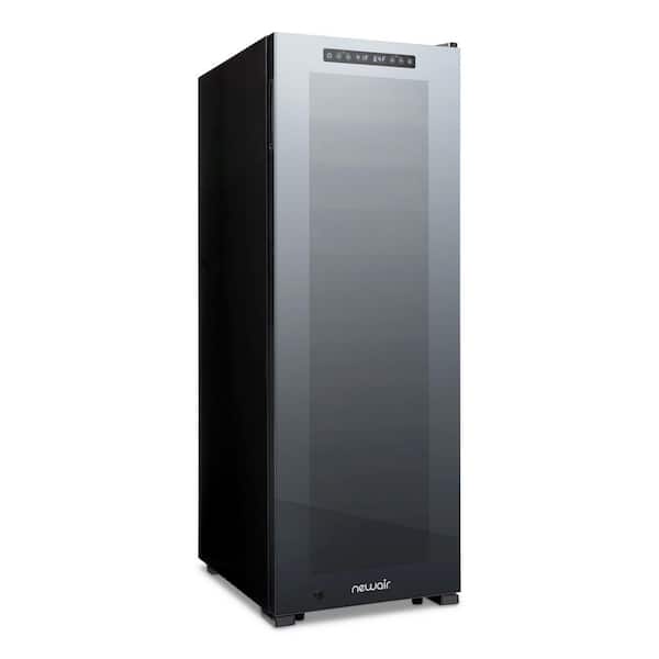 NewAir Shadow Series Digital 56 Bottle Dual Zone Wine Cooler Refrigerator Fridge Cellar Cooling Unit in Black Mirrored Glass