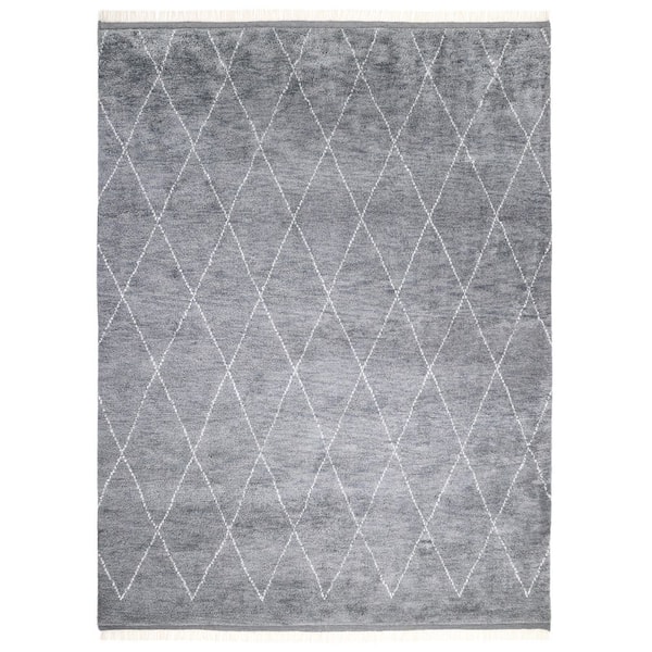 Shaggy Moroccan Gray 5 ft. x 8 ft. Moroccan Indoor Area Rug