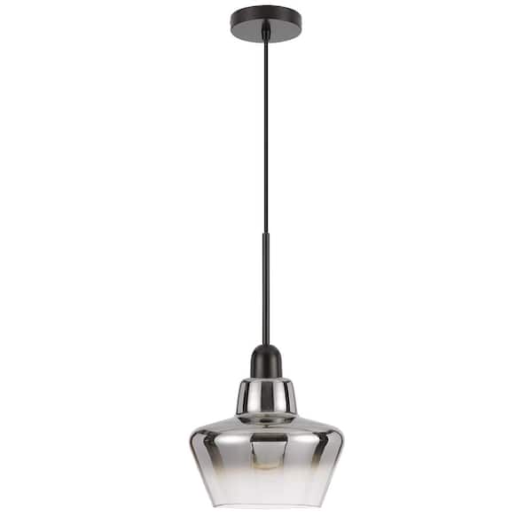 CAL Lighting Brockton 1-Light Matte Black Metal and Glass Pendant