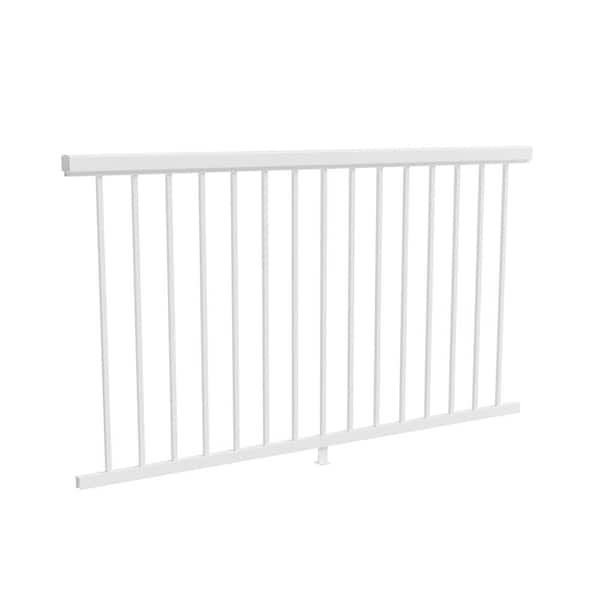 6ft. W Aluminum Deck Railing Panel in White for 42 in High System