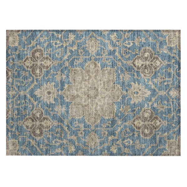 Chantille Machine Washable Indoor/Outdoor Abstract ACN3027 Denim 3 ft. x 4 ft. Area Rug