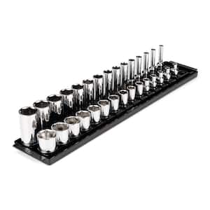 3/8 in. Drive 6-Point Socket Set with Rails (1/4 in.-1 in.) (30-Piece)