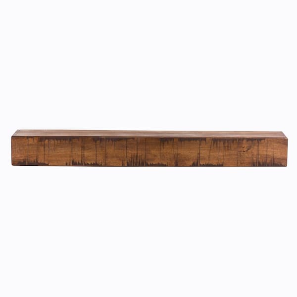 Dogberry Collections Rustic 60 in. Aged Oak Mantel
