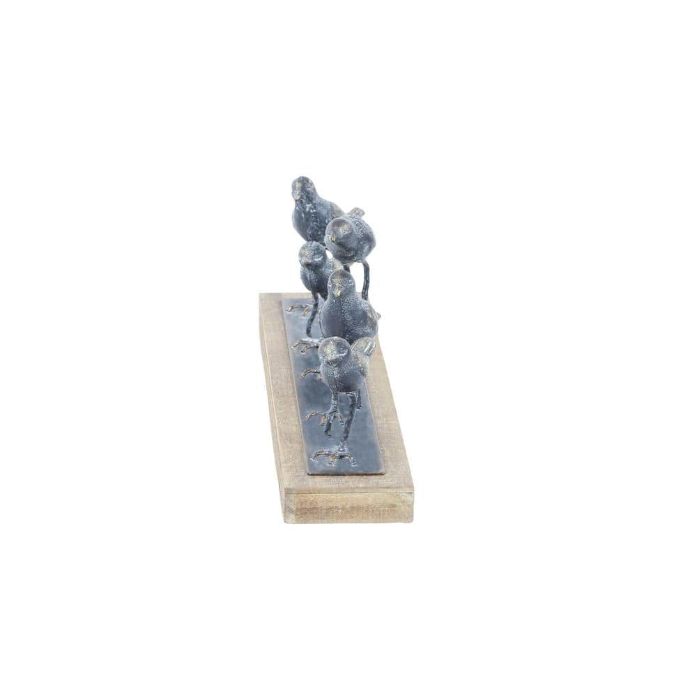Classic 18" Gray Metal Bird Tabletop Sculpture