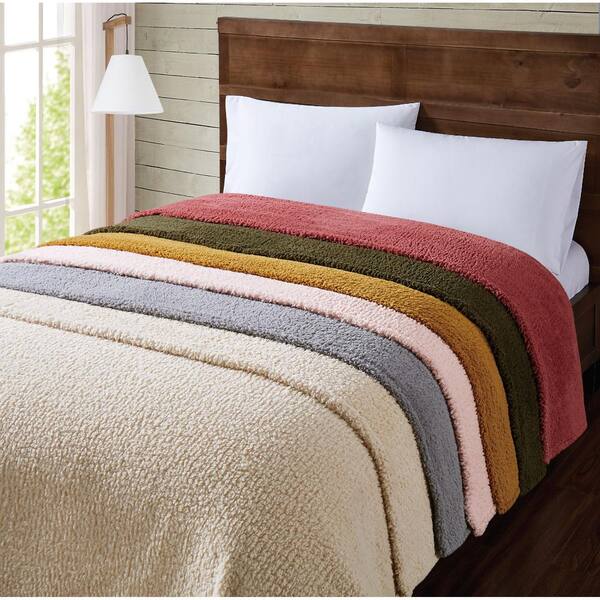★希少 Lサイズ★ キャサリン ハムネット N-3B ラクーンファー ライナー付 Brooklyn Loom Grey Marshmallow Sherpa Full/Queen Blanket