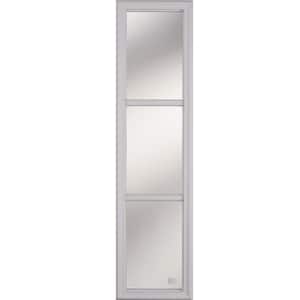 3-Lites Glass with External Grilles 8 in. x 36 in. x 1 in. 1/2 Sidelite with White Frame Replacement Glass Panel